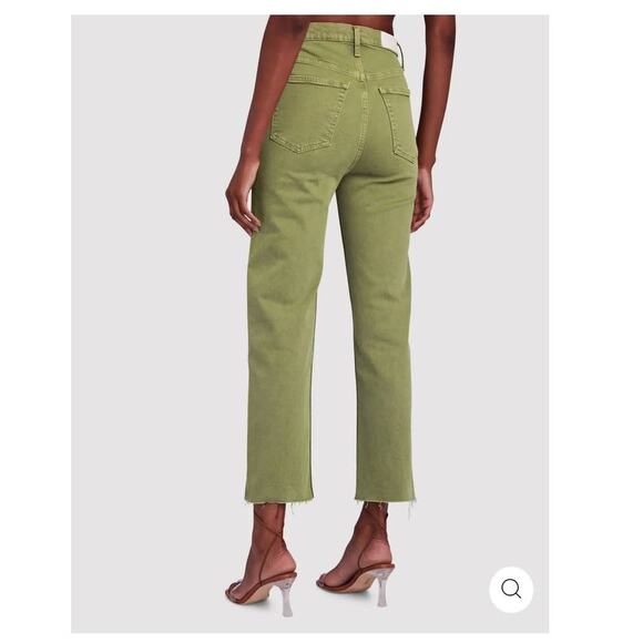 RE/DONE 70's Ultra High Rise Stove Pipe Jeans in Washed Sage Size 28 NWT - Picture 2 of 11